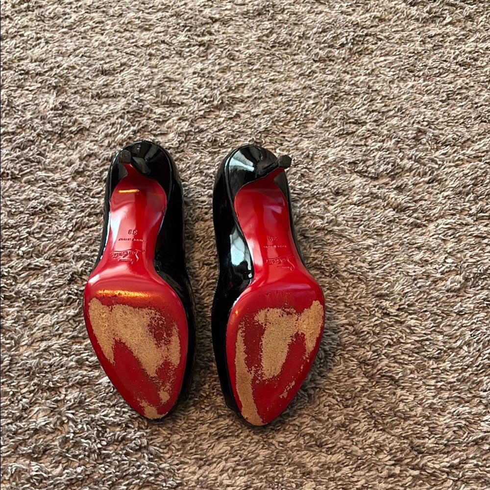 Christian Louboutin Black Peep Toe Pumps